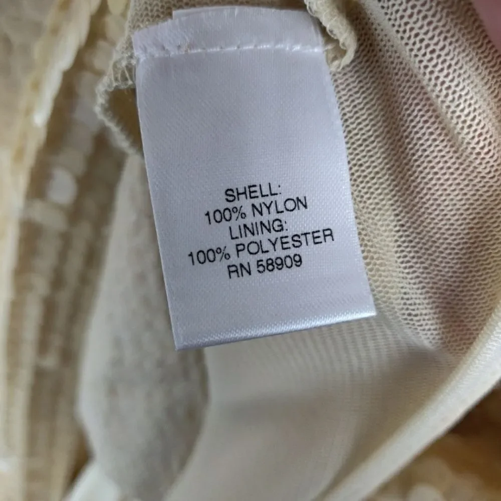 NWT Cremieux Cream Gold Sequin Dress Sz S